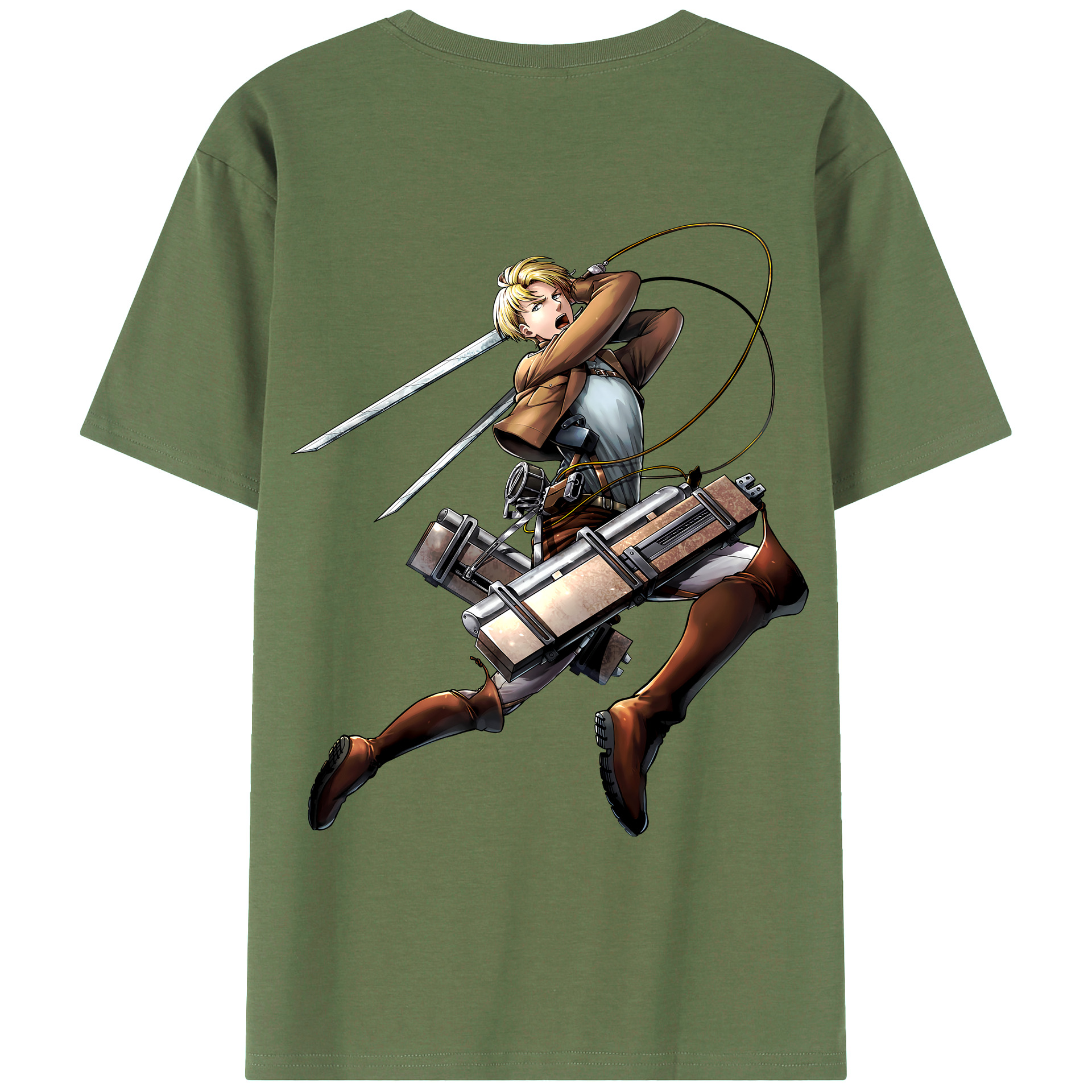 （画像用） 進撃の巨人 Attack on Titan 綿100％ メンズ半袖Tシャツ（バックプリント） 通気性